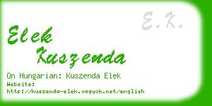 elek kuszenda business card